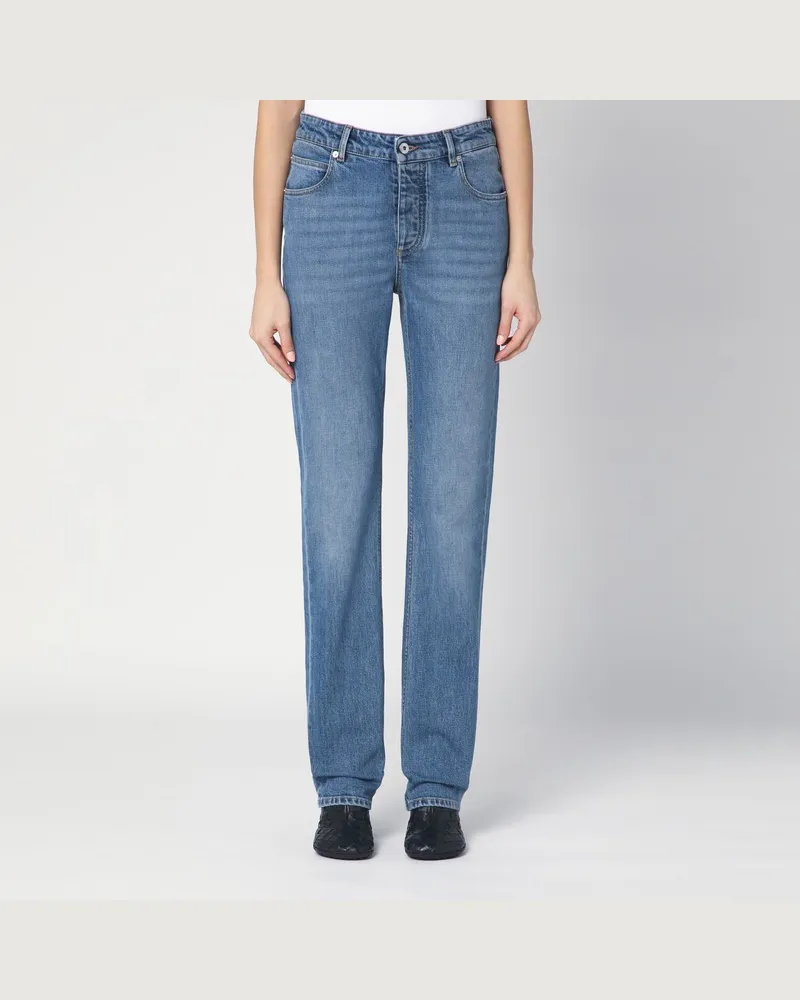 Bottega Veneta Blaue Jeans mit Aufnäher mit Flechtmuster Blau