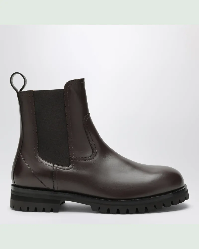 Loro Piana Braune Kent Walk Stiefel aus Leder Brown