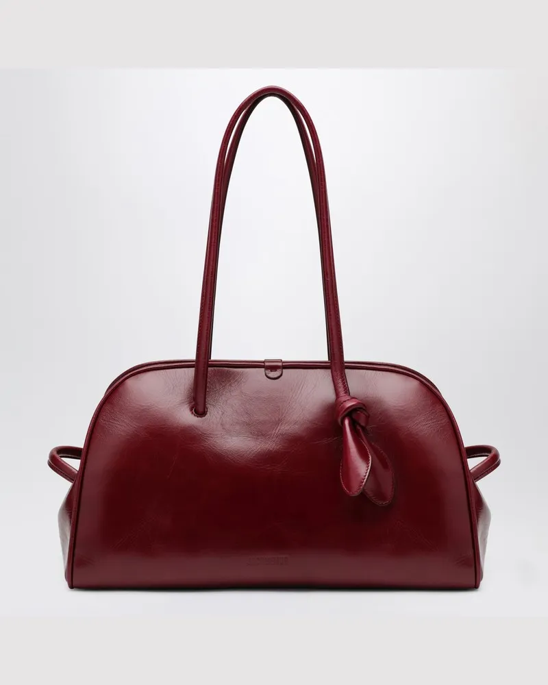 Jacquemus Bordeauxrote Turismo Tasche aus Lackleder Burgunderrot