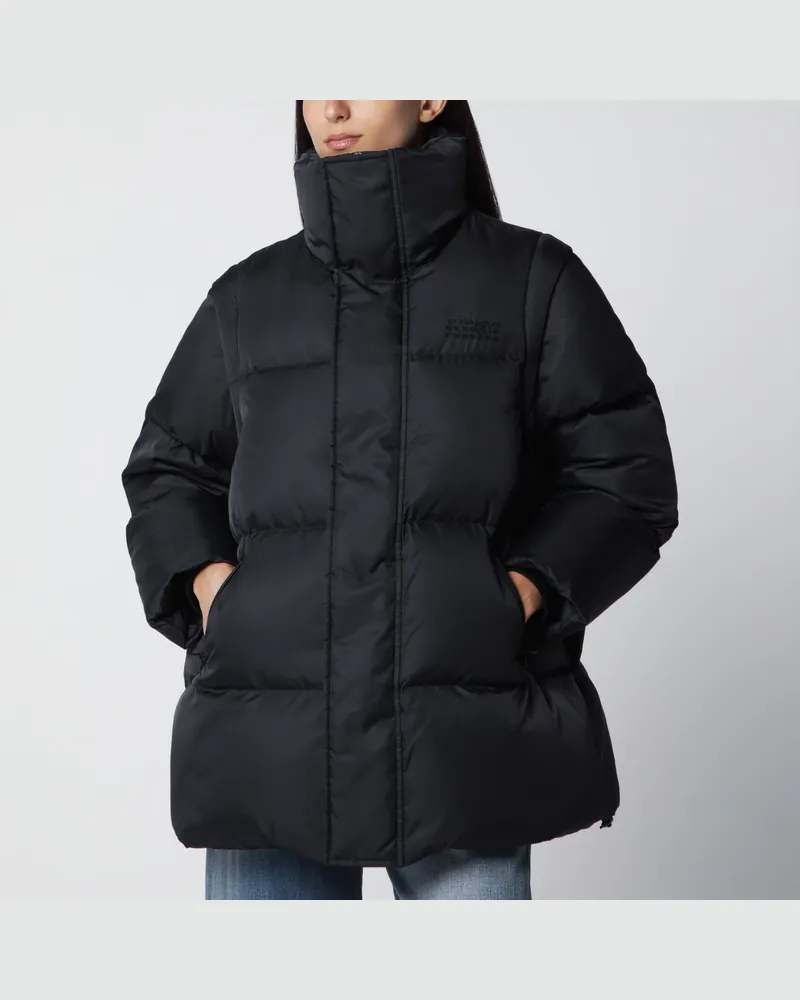 Maison Margiela Steppdaunenjacke aus Nylon mit abnehmbaren Ärmeln in Schwarz Black