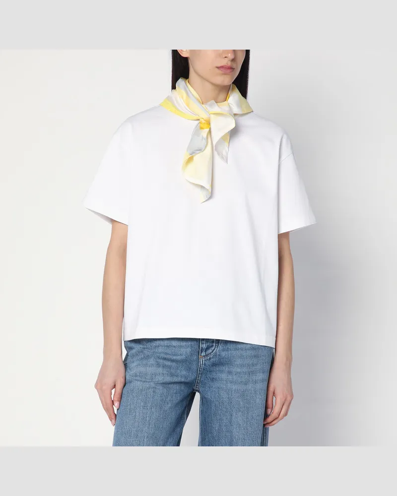 Bottega Veneta Weißes T-Shirt mit Seidenschal White