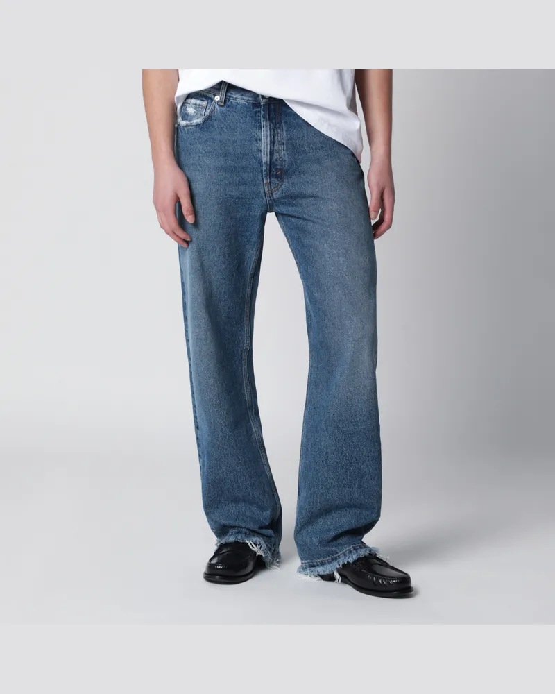 Séfr Frayed Cut Jeans mit Fransen an den Taschen Blue