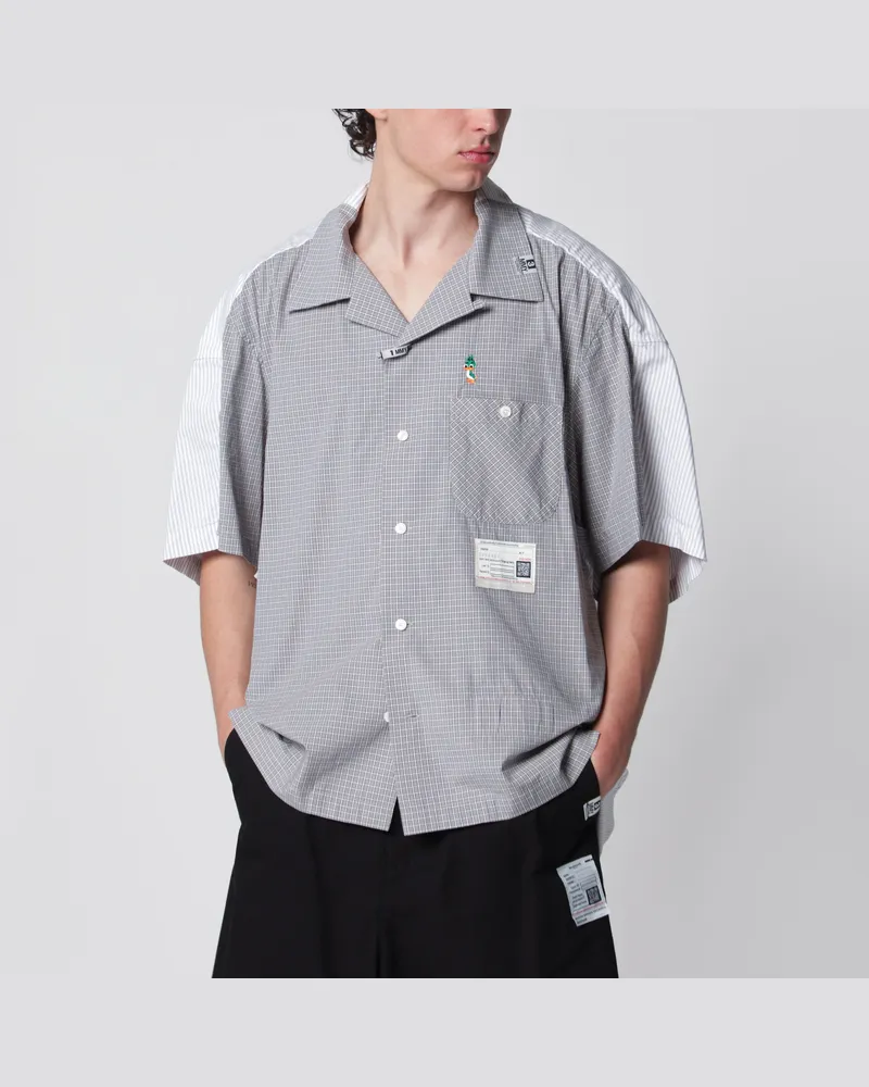 MIHARAYASUHIRO Graues kariertes Baumwollhemd im Layering-Stil Grey