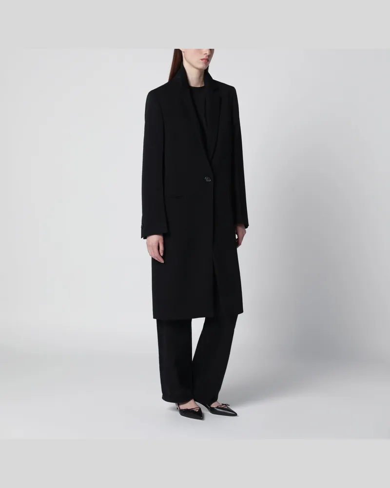 Totême Schwarzer Garderob Oversize-Mantel aus Wollmix Black