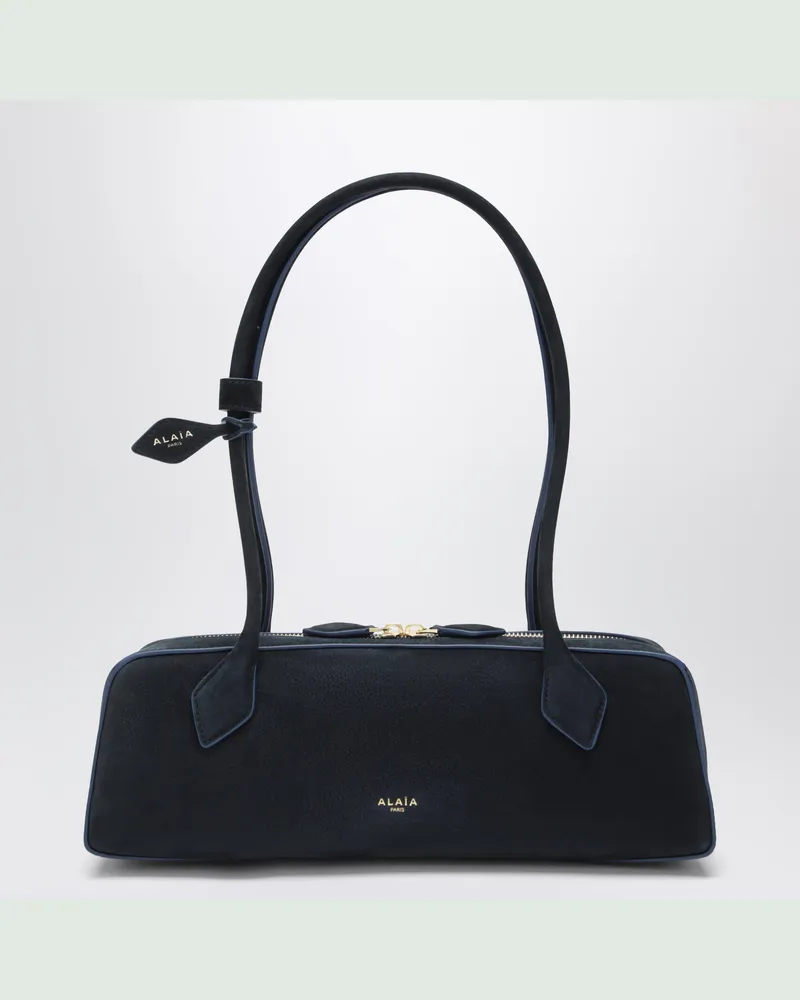Alaïa Mittelgroße Le Teckel Tasche aus mitternachtsblauem Nubukleder Blue