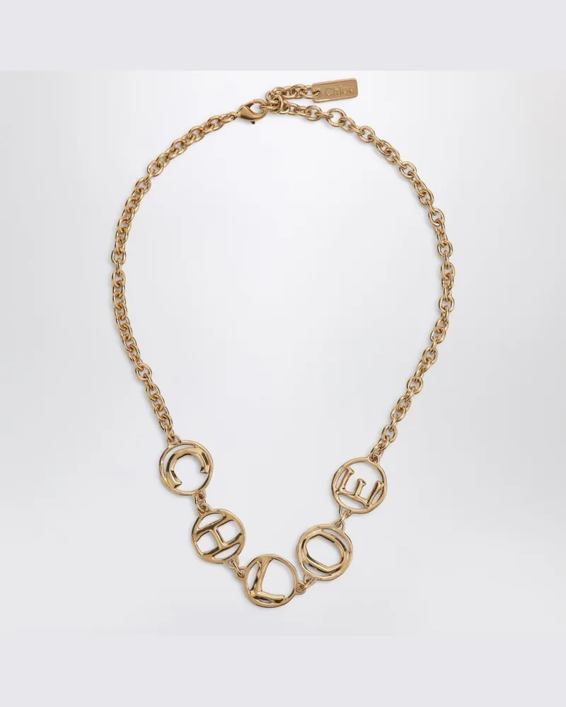 Chloé Script Choker in Vintage-Gold-Messing Metallisch