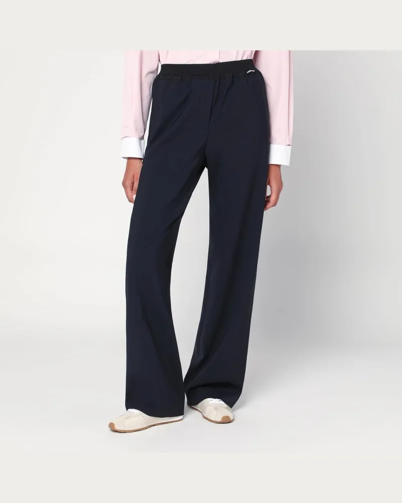 Miu Miu Blaue Hose aus Wolle Mehrfarbig