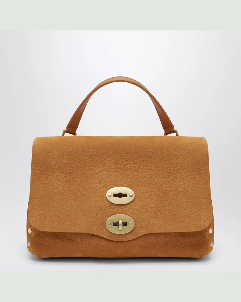 Zanellato Kleine Postina Tasche aus Nubukleder in Brandy Brown