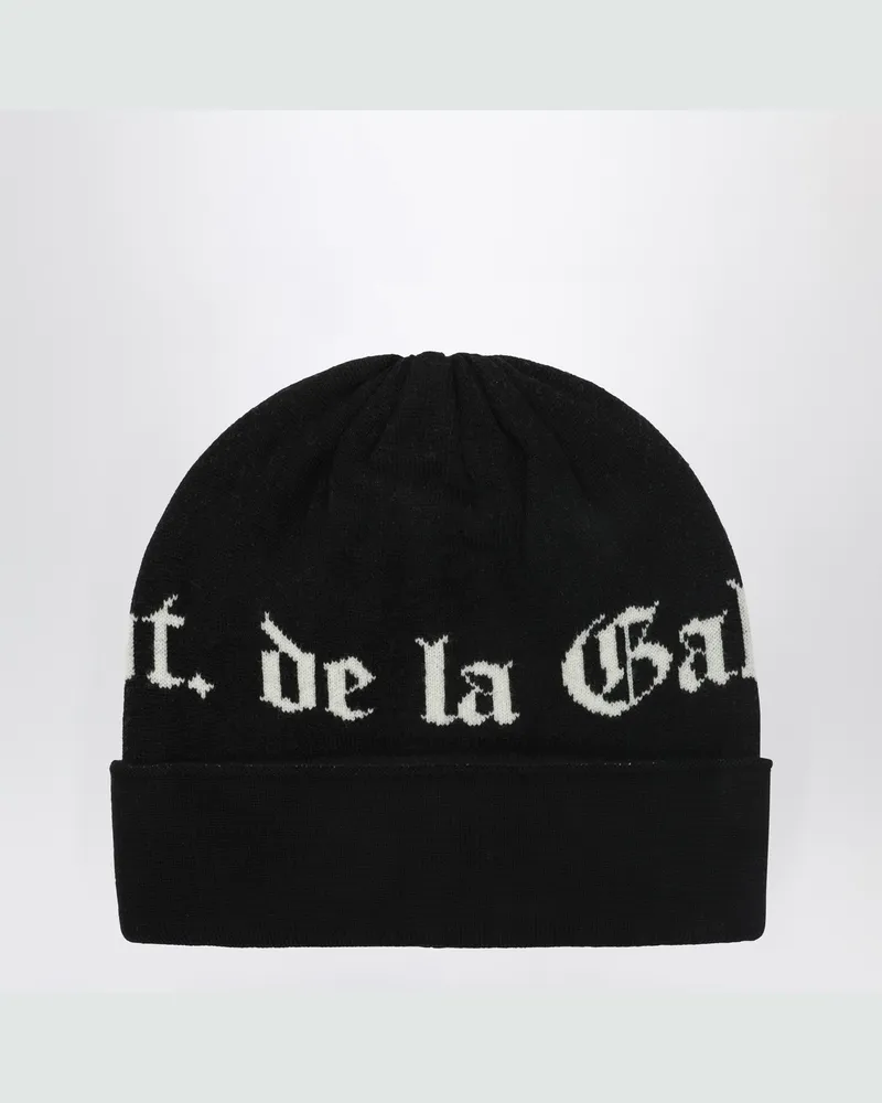 GALLERY DEPT. Schwarze Wollmütze mit Logo-Intarsia Black