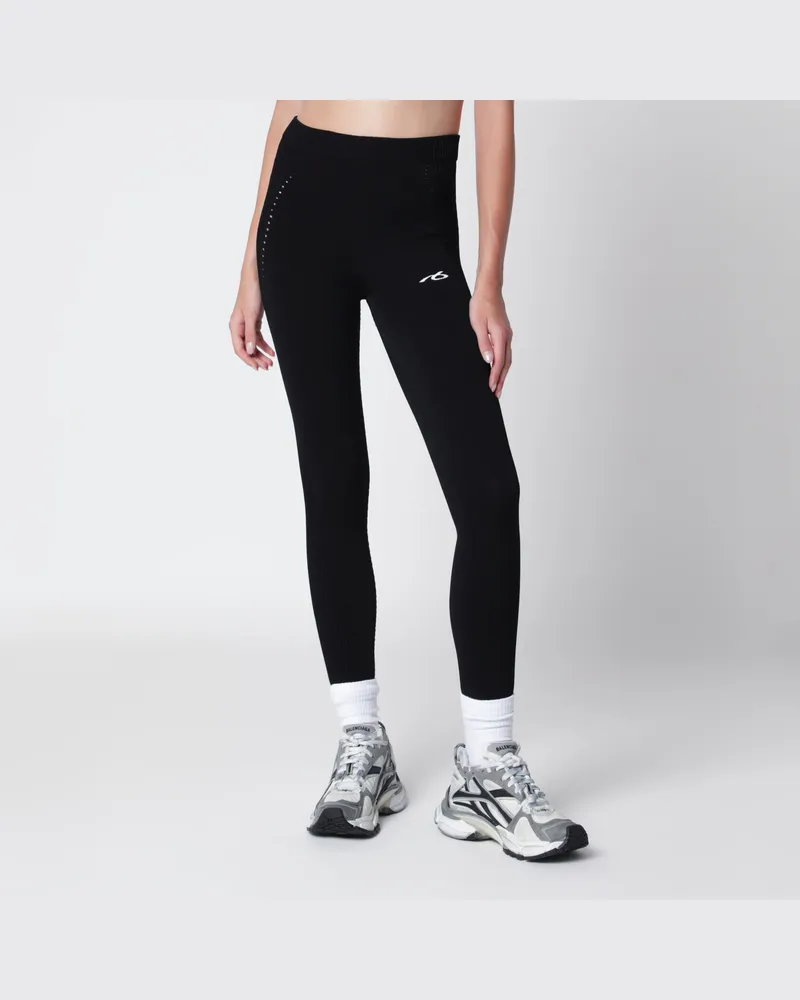 Balenciaga Schwarze Techwear-Leggings aus Viskose Black