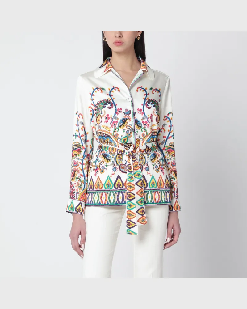 Etro Hemdjacke mit Gürtel und Paisley-Print Multicolor