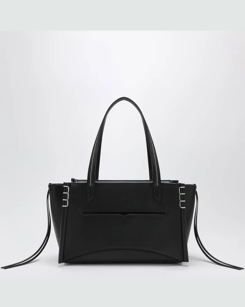 J.W.Anderson Längliche Loafer Cabas Tasche aus schwarzem Leder Black