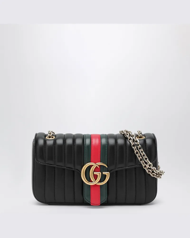 Gucci Jetset GG Marmont black nappa shoulder bag Black