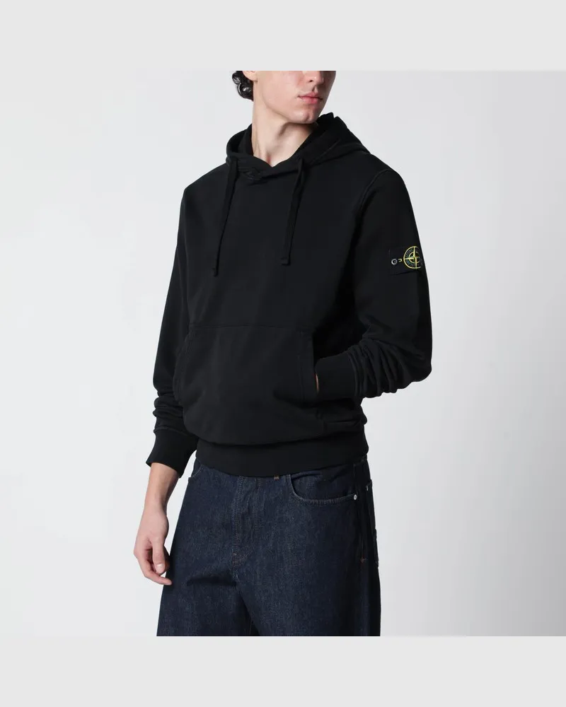 Stone Island Schwarzes Sweatshirt mit regulärer Passform Schwarz