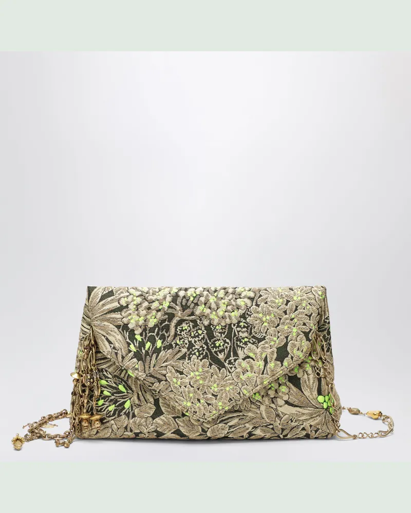 Dries van Noten Tasche aus Jacquardstoff mit Blumenmuster Metal