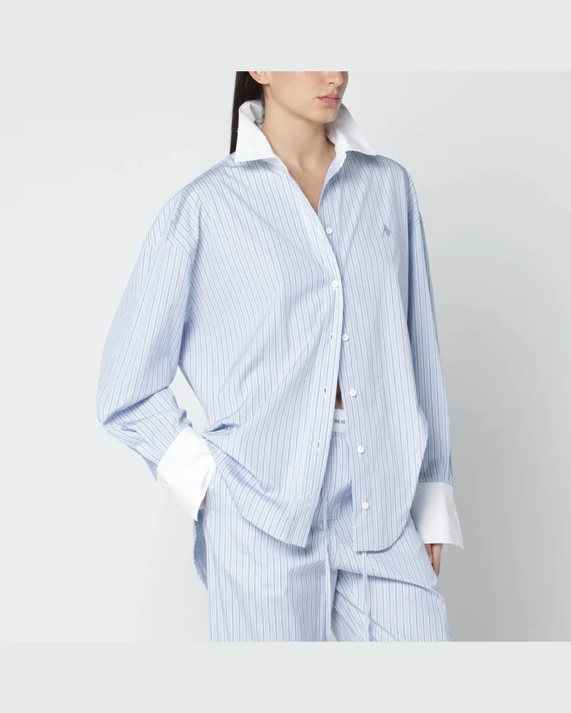 ATTICO Hellblau/weiß gestreiftes Hemd 