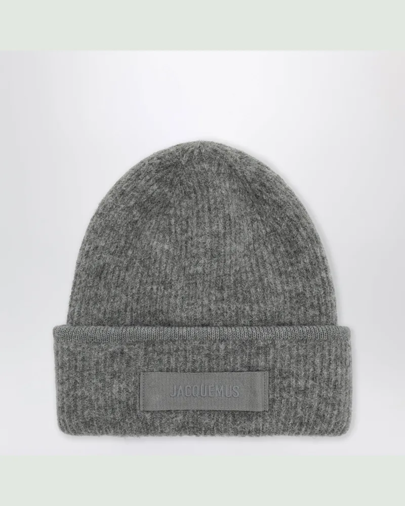Jacquemus Dark grey Gros Grain beanie in alpaca blend Grey