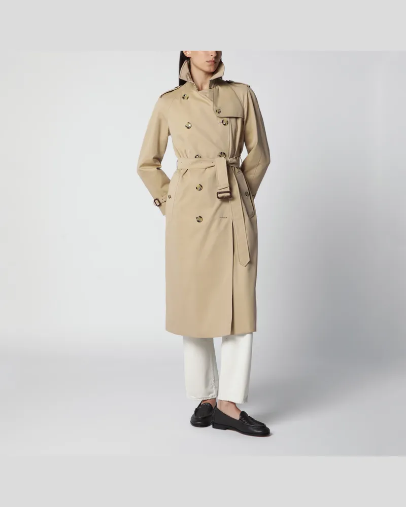 Burberry Trenchcoat Heritage Waterloo aus Baumwolle in Honig Beige