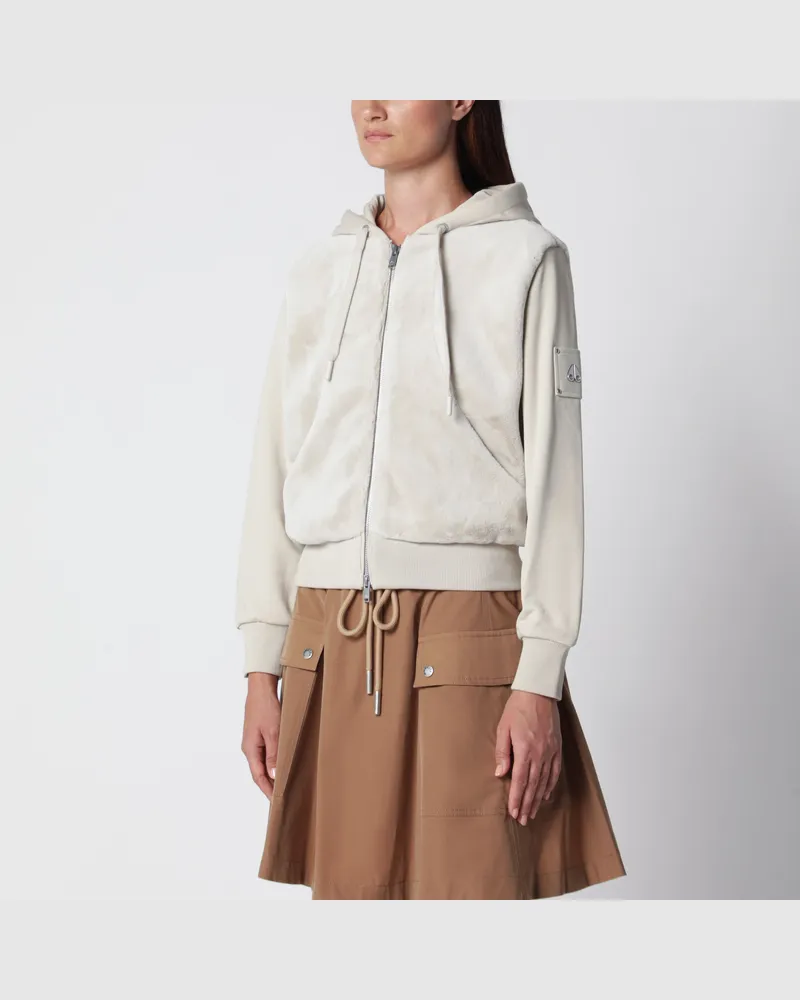 Moose Knuckles Roslyn Bunny Alabaster Baumwoll-Hoodie White