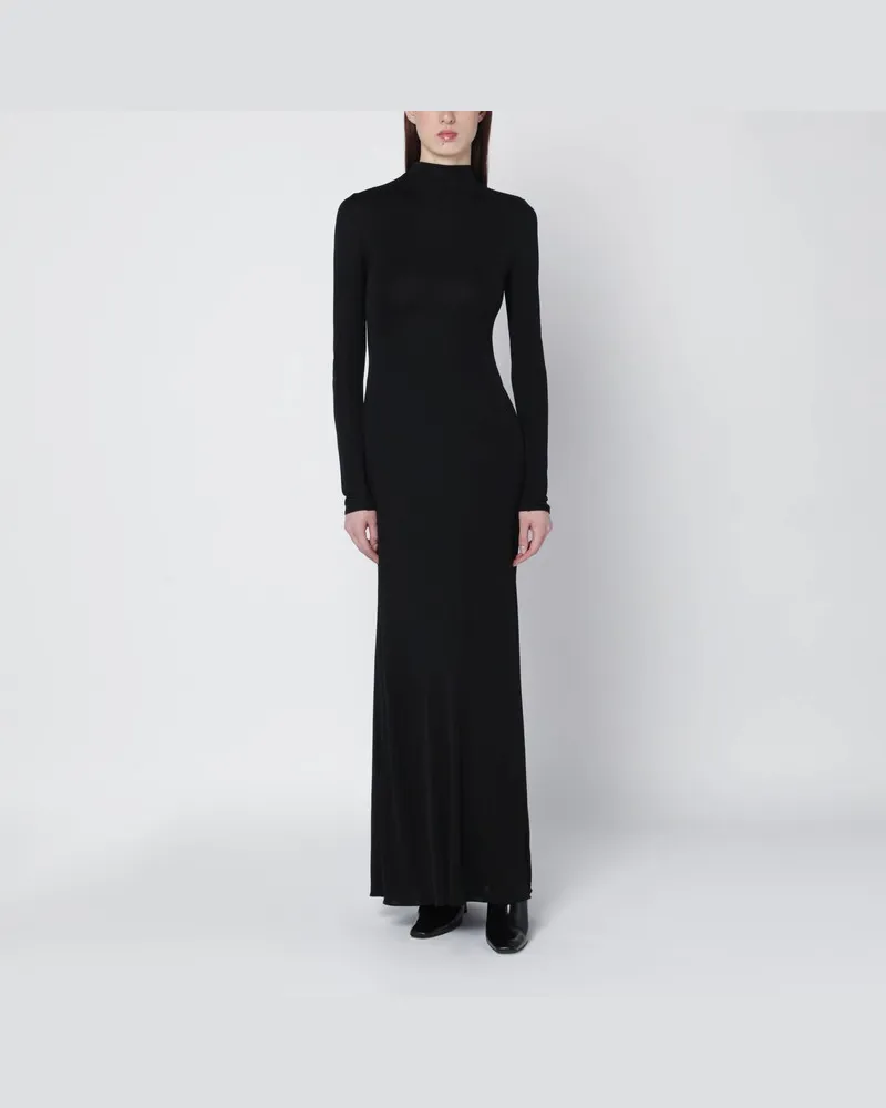 Alaïa Schwarzes Kleid mit Rückendrapierung Schwarz