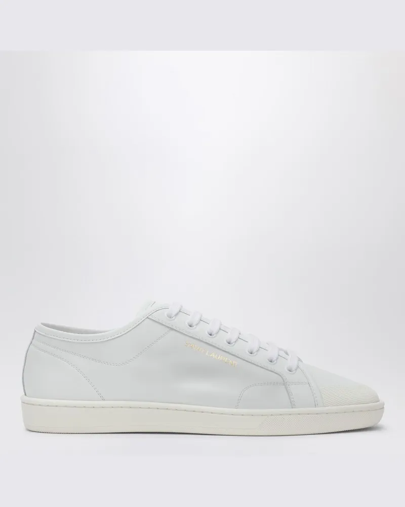 Saint Laurent Weiße Leder-Sneaker GYM Weiß