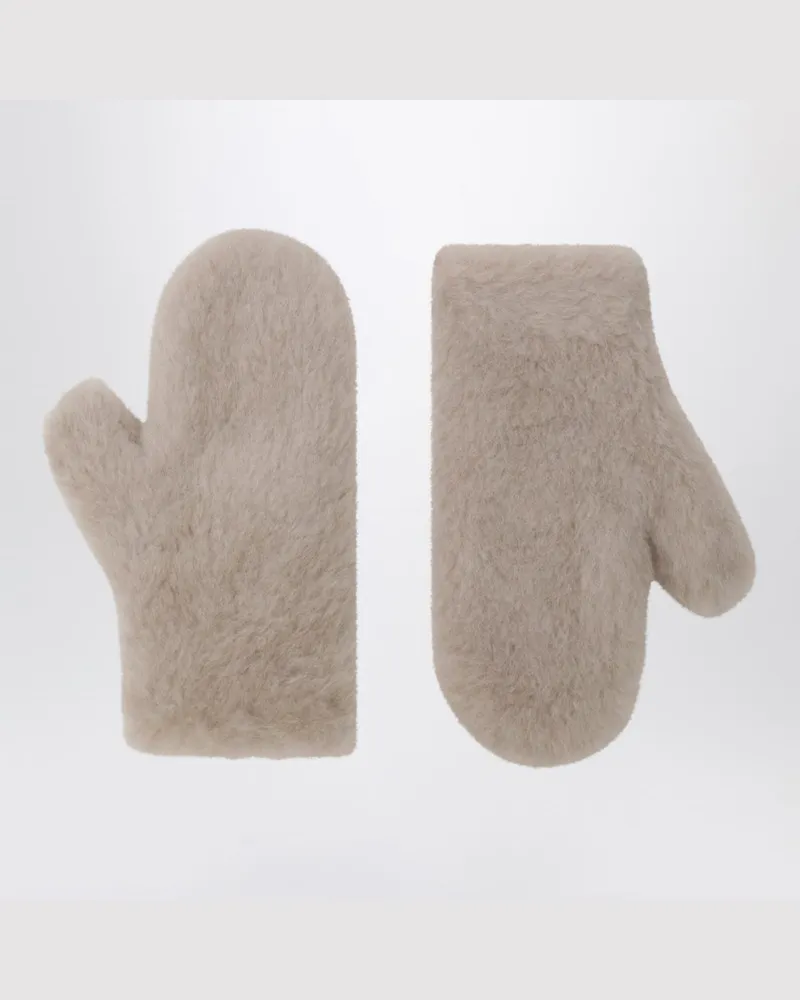 Max Mara Muffole in Teddy aus Alpaka und Wolle Beige