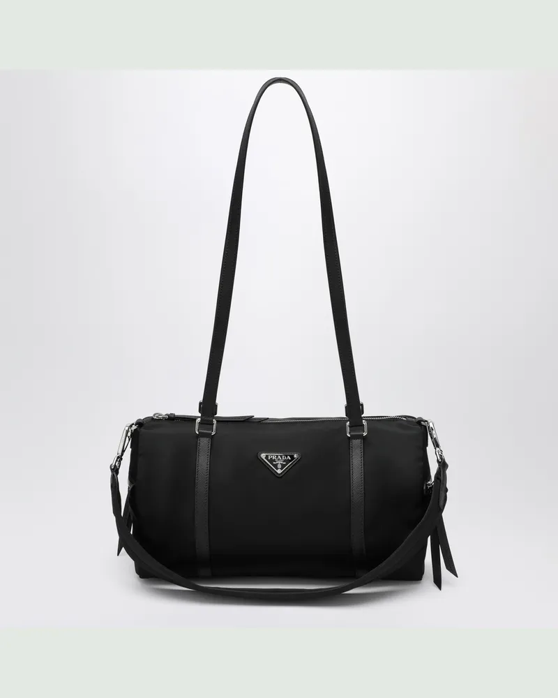 Prada Schwarze Schultertasche aus Re-Nylon Black