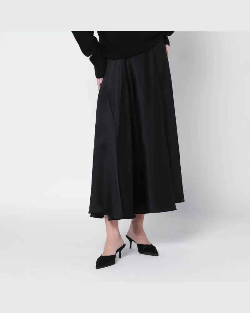 Anine Bing Schwarzer Christina-Midirock aus Seidenmix Schwarz