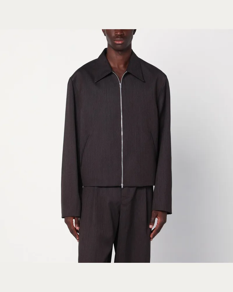 Our Legacy Braune Jacke mit Reißverschluss aus Wolle Schwarz