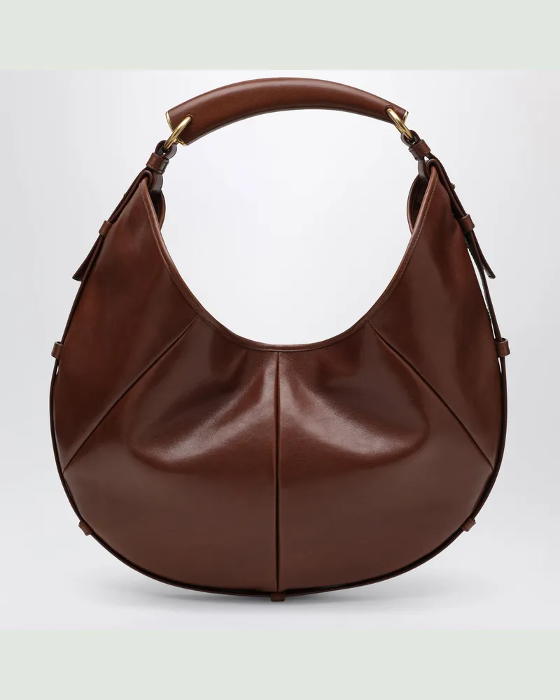 Saint Laurent Medium Mombasa hobo bag in calfskin leather, brown Brown