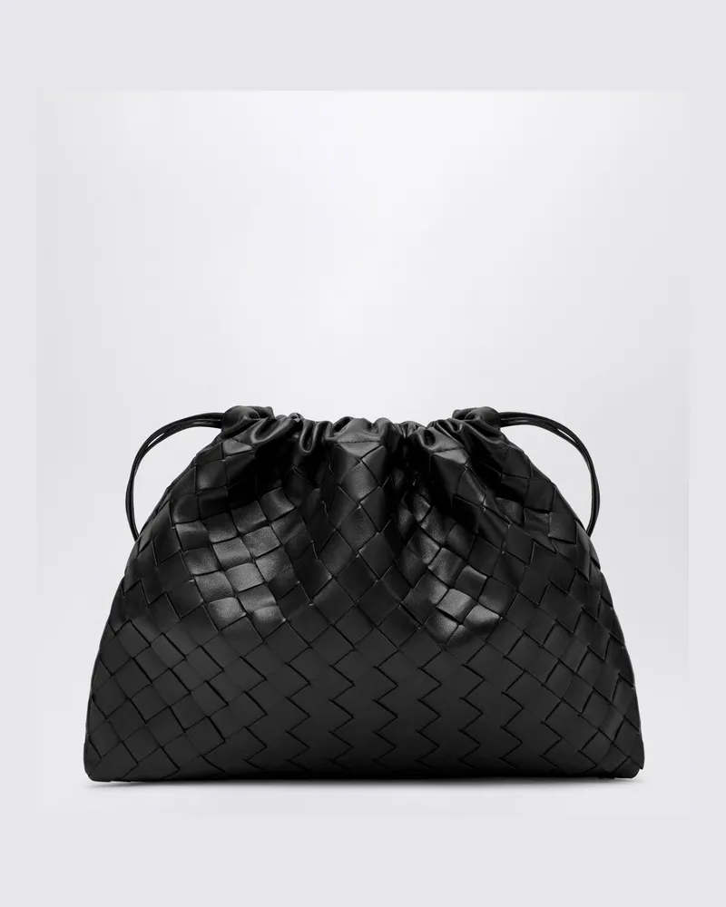 Bottega Veneta Schwarze Dustbag mit Flechtmuster Schwarz