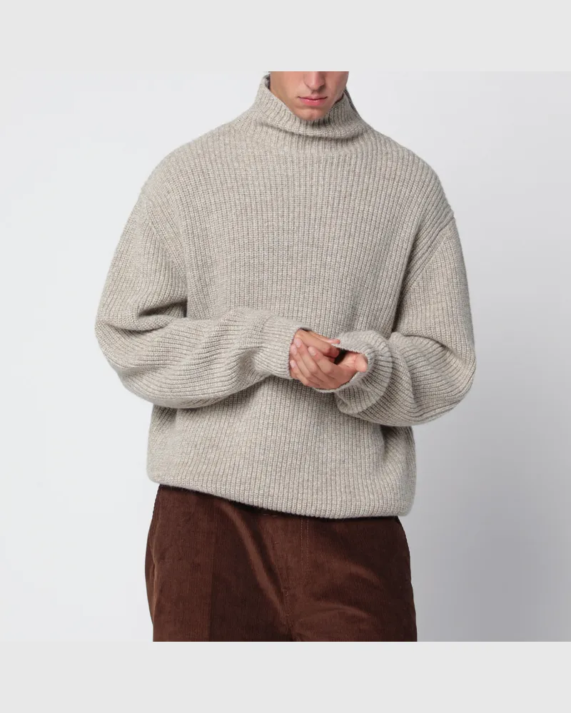 Christophe Lemaire Beigefarbener Rollkragenpullover aus Yak- und Alpakawolle Beige