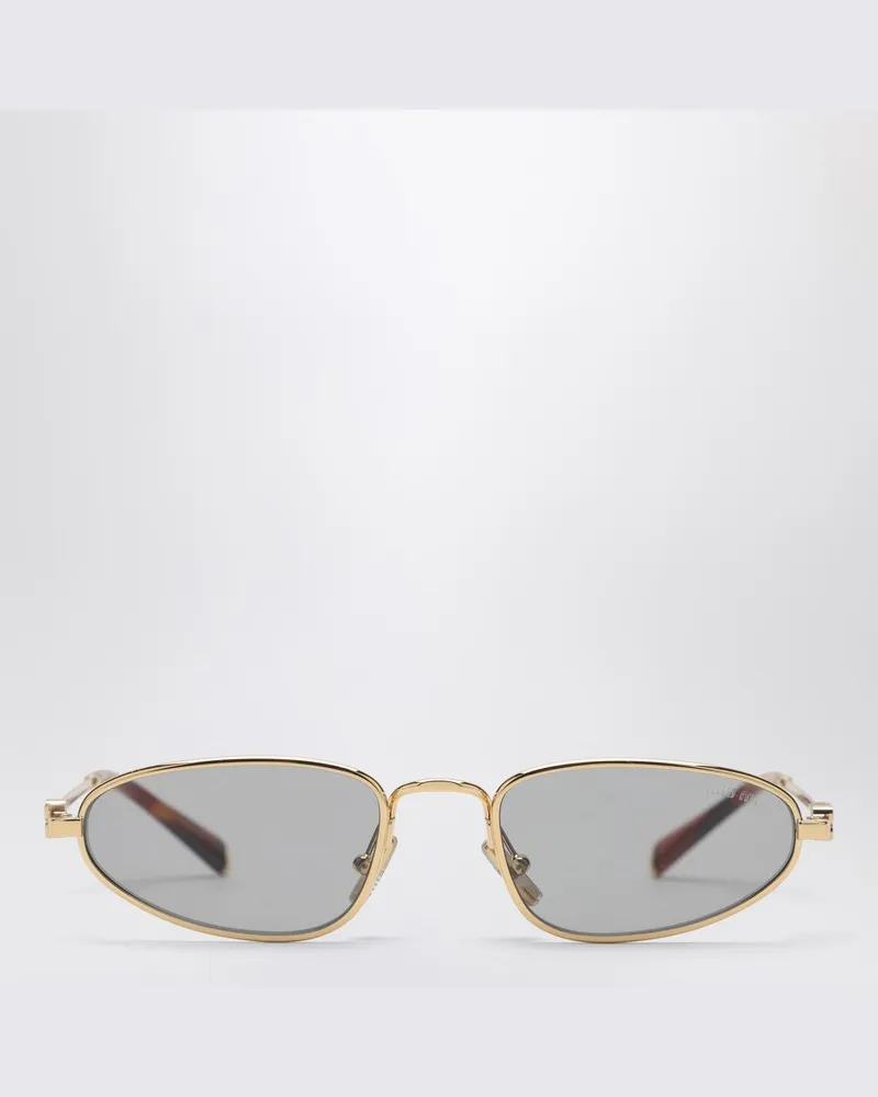 Miu Miu Logo Sonnenbrille gold Metallisch