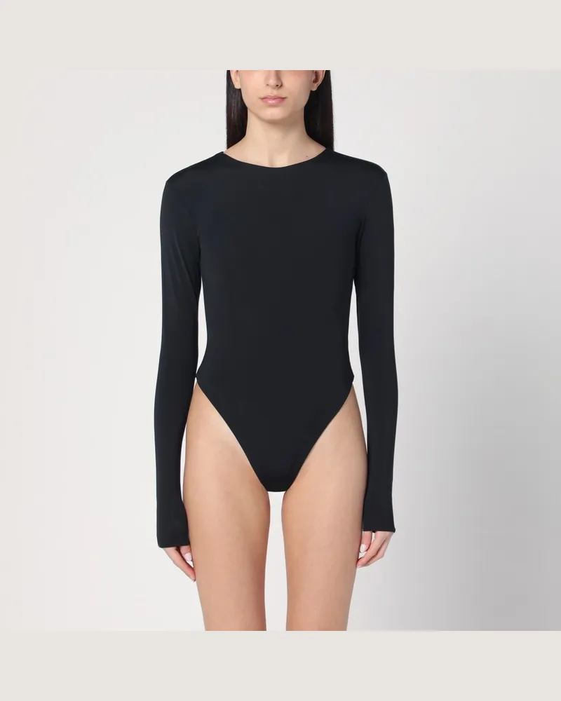 Entire Studios Schwarzer Bodysuit aus Nylon-Mix Schwarz