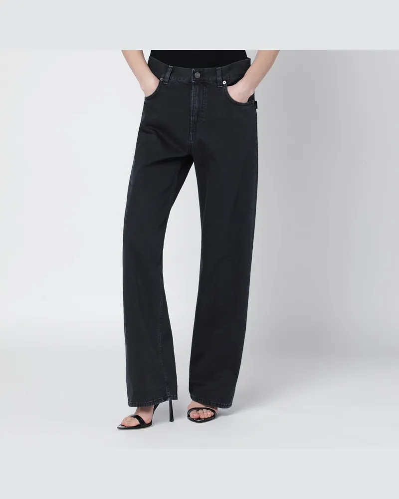 Haikure Anthrazitfarbene Wide-Leg-Jeans 