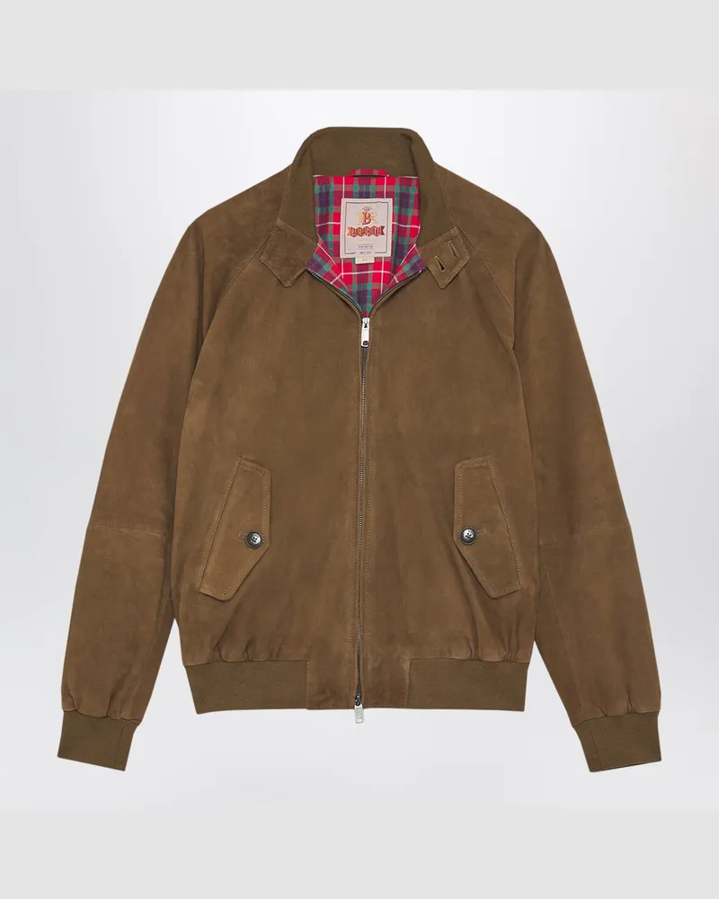 Baracuta G9 Jacke aus Wildleder Dark Olive Green
