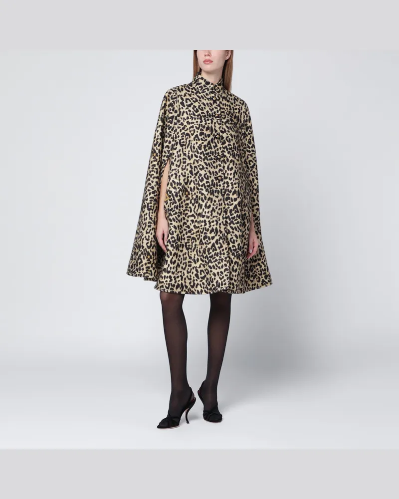 Valentino Garavani Animal-print wool cape Multicolor
