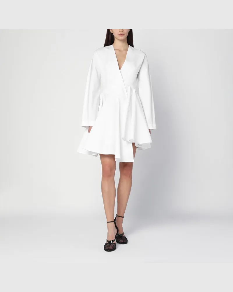 Alaïa Asymmetrisches weißes Kleid aus Baumwolle Weiß