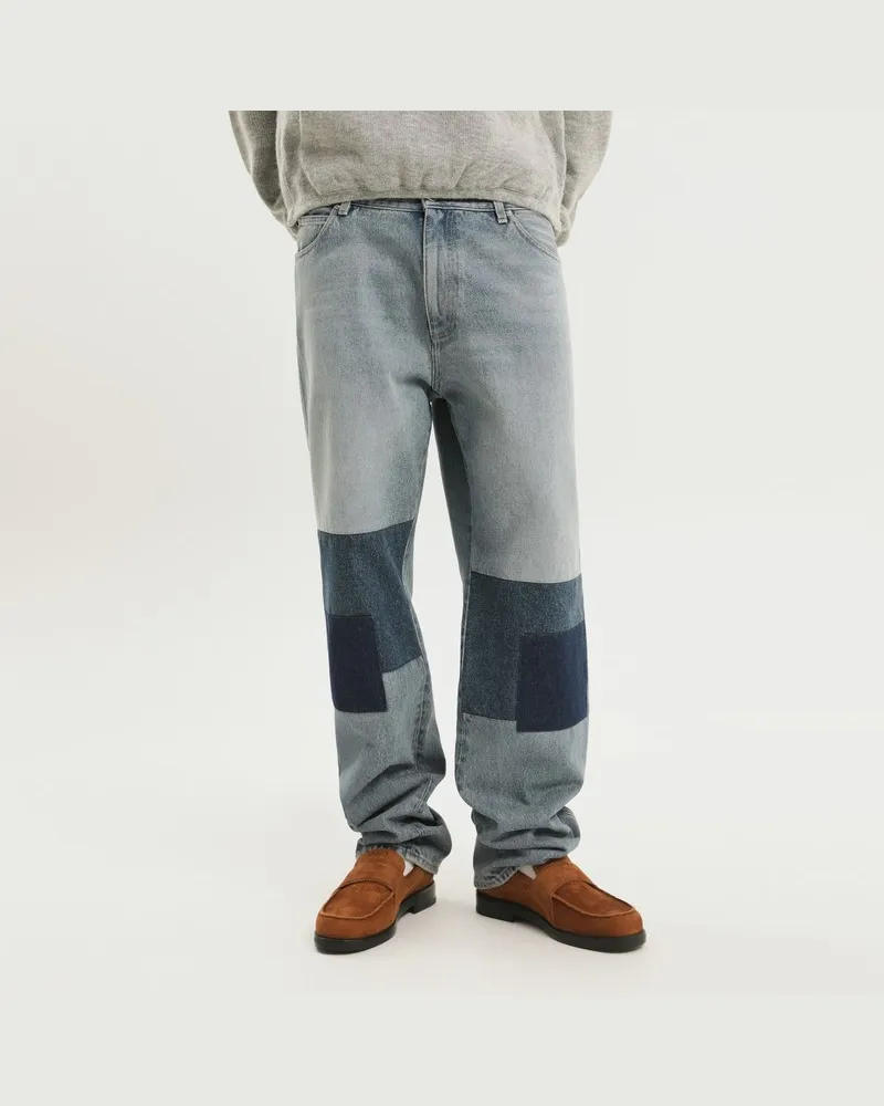 1989 STUDIO Malin Denim-Hosen mit Patches Hellblau
