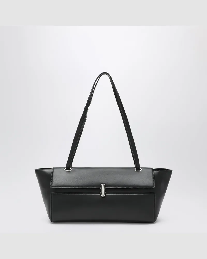 SAVETTE Symmetry Trapeze Tasche aus schwarzem Leder Black