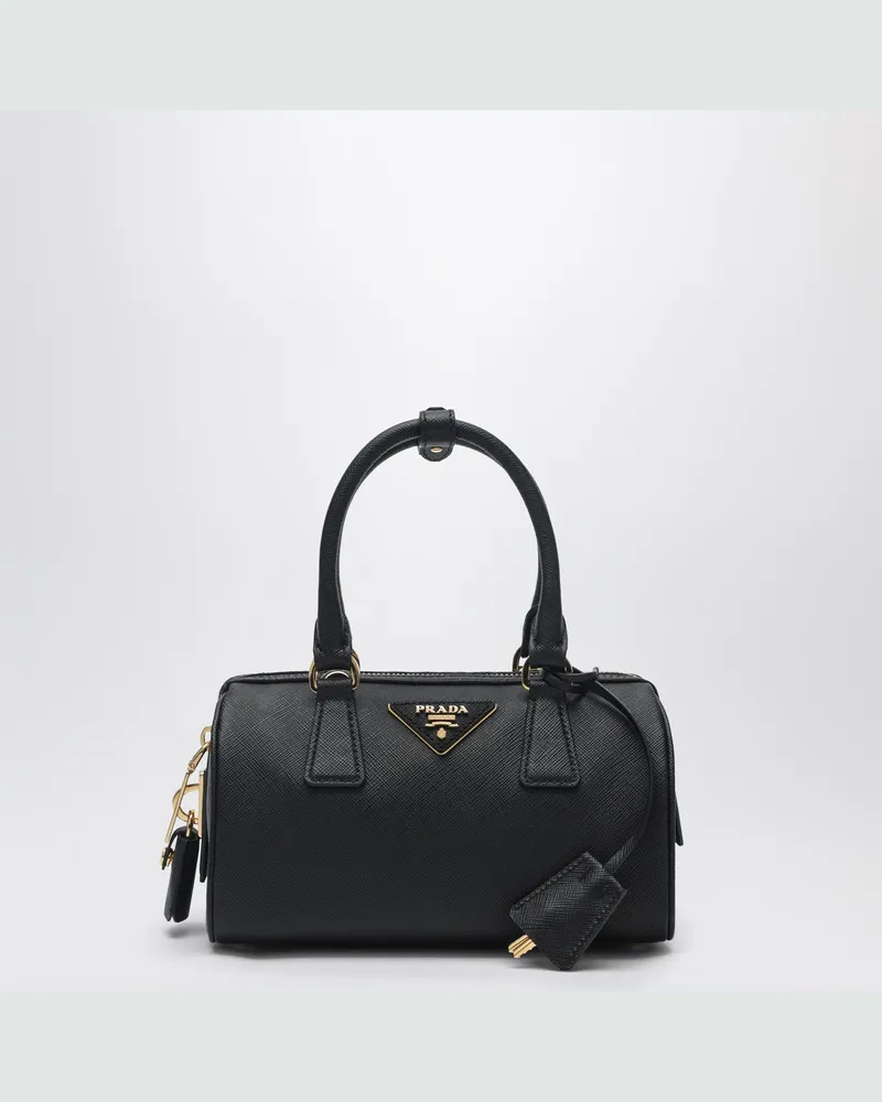Prada Kleine schwarze Henkeltasche aus Saffiano-Leder 