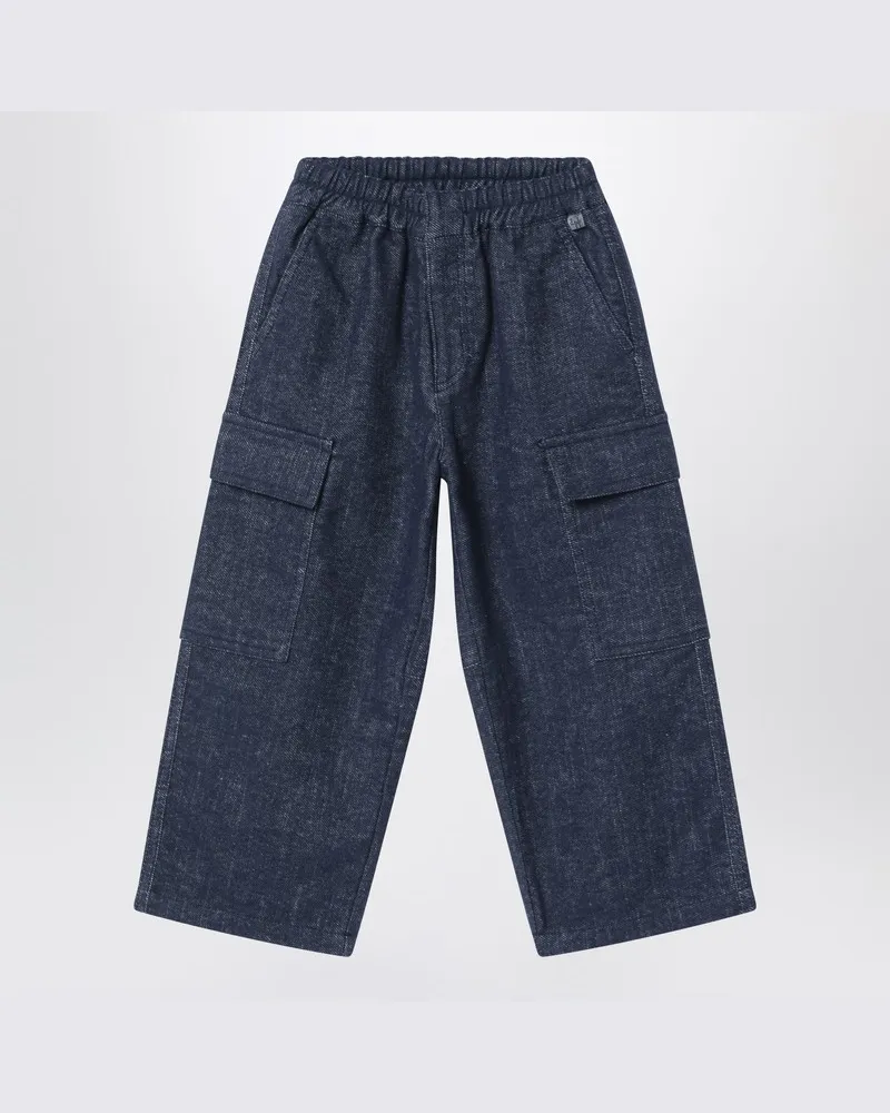 Il Gufo Blaue Cargohose aus Denim Blau