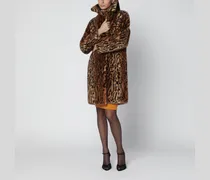 Leopardenprint-Kunstpelzmantel