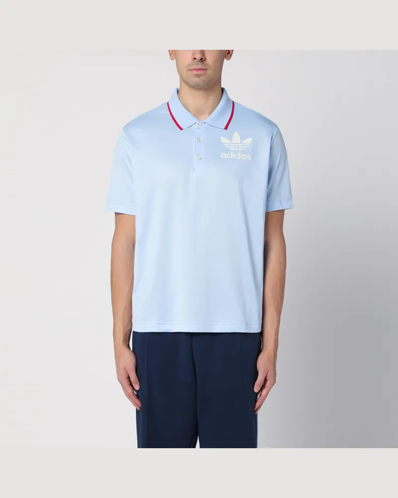 adidas Hellblaues Poloshirt mit Logo 