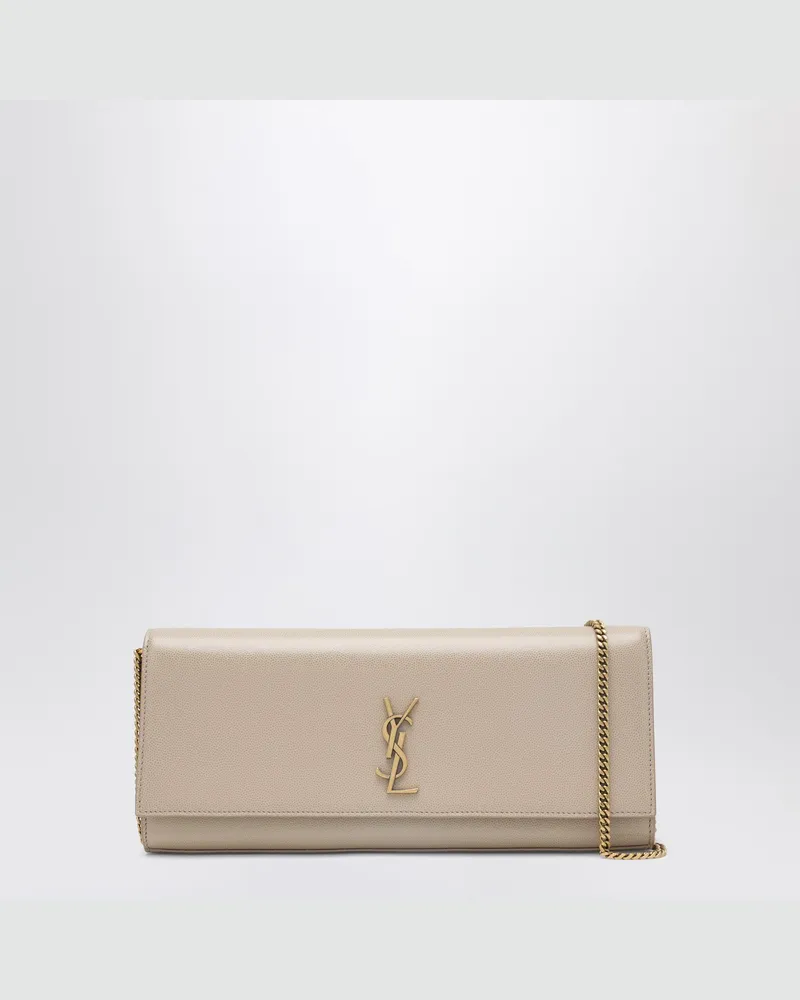 Saint Laurent Kate Clutch aus beigem Grain-de-Poudre-Leder Beige