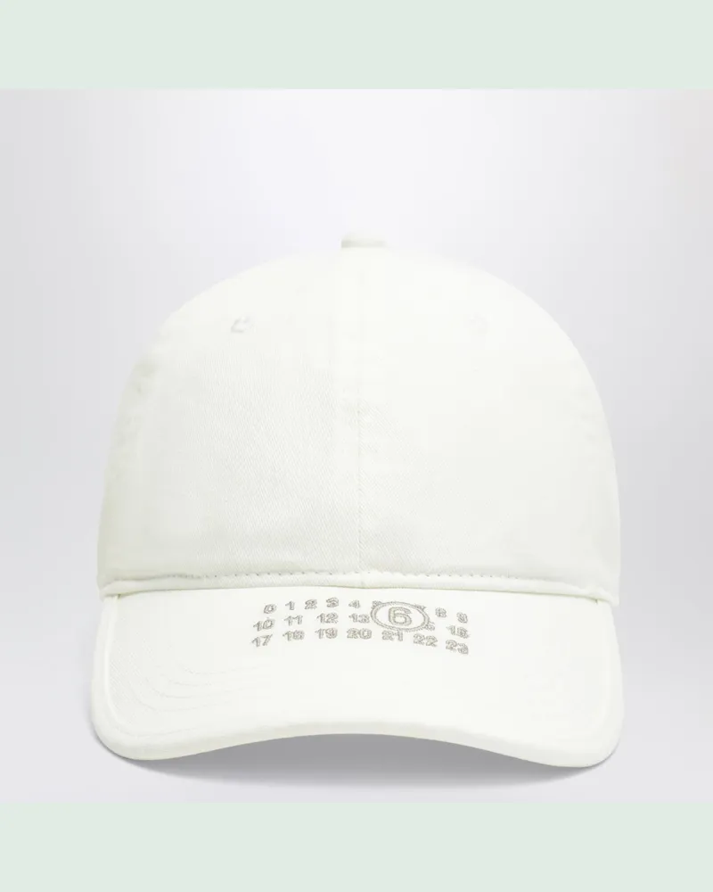 Maison Margiela Cremefarbene Baseballkappe mit Numeric Logo Beige