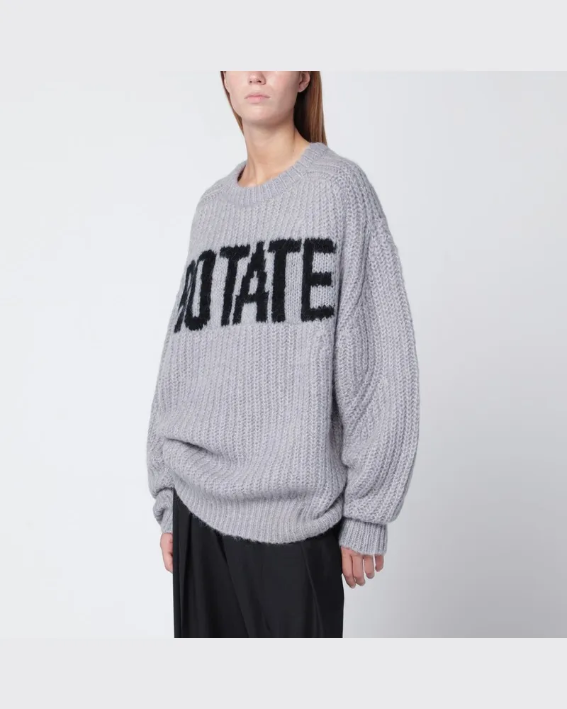 ROTATE Birger Christensen Hellgrauer Oversize-Pullover mit Logo Grau