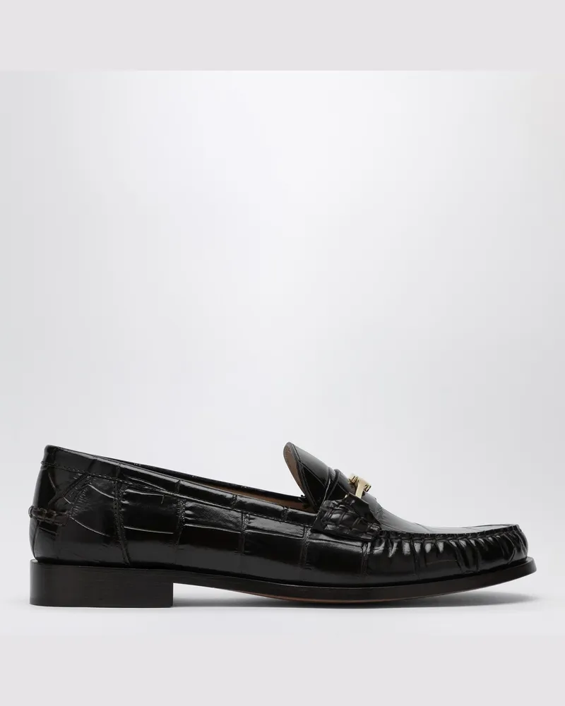 Ferragamo Dunkelbrauner Slipper New Vara Chain Brown