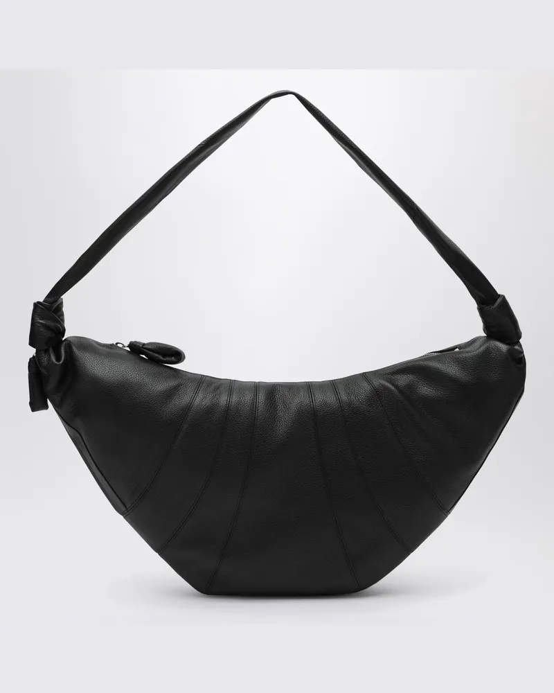 Christophe Lemaire Große schwarze Croissant-Tasche Schwarz