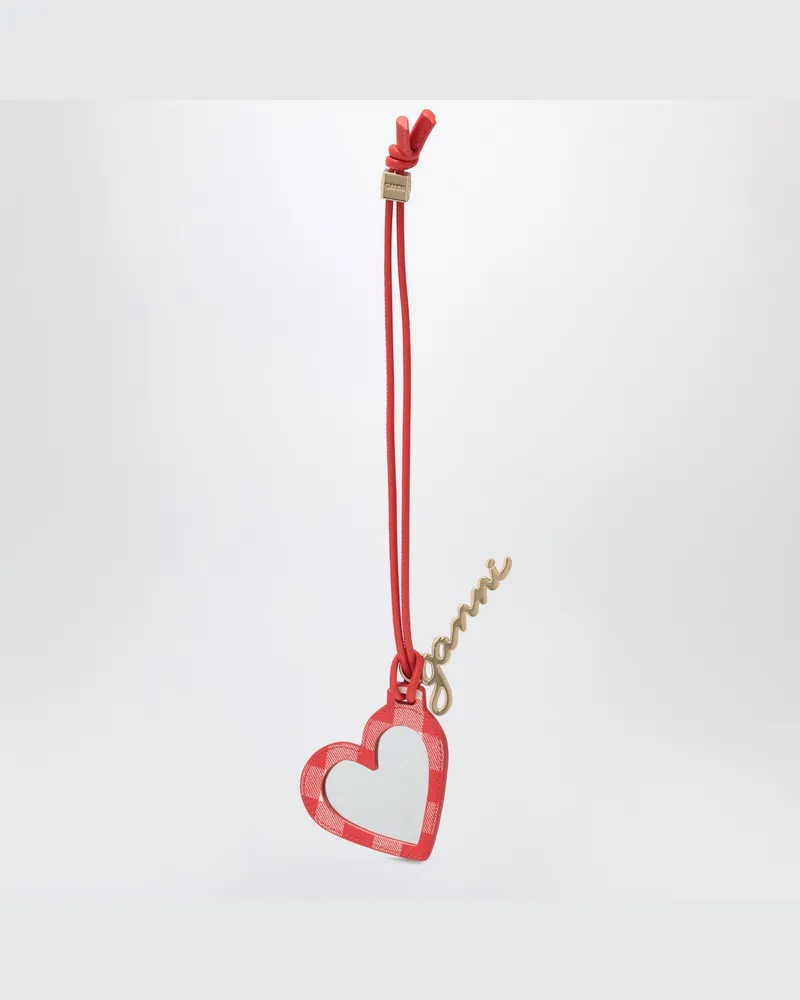 Ganni Herzförmiger Spiegel Bou rot 